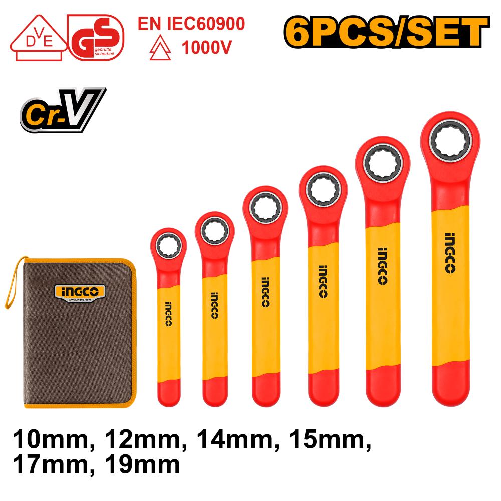 INGCO - 6 Pcs insulated ratchet wrench set HKISPA0603