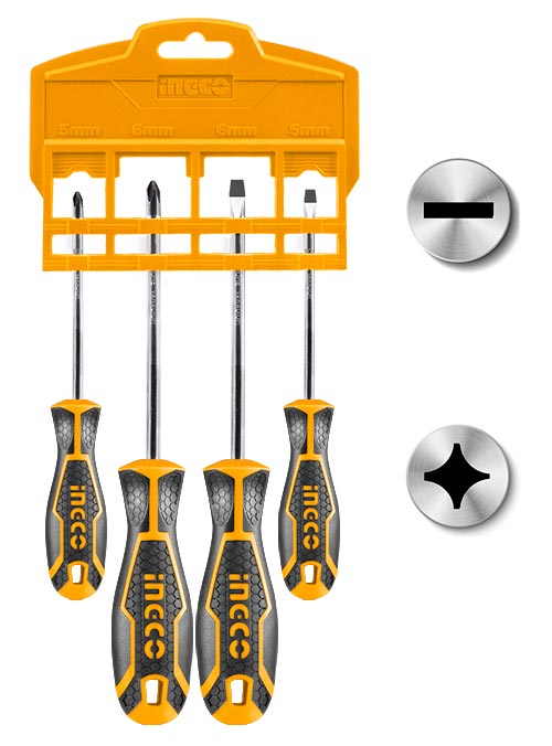 INGCO - 4 Pcs screwdriver set HKSD0428