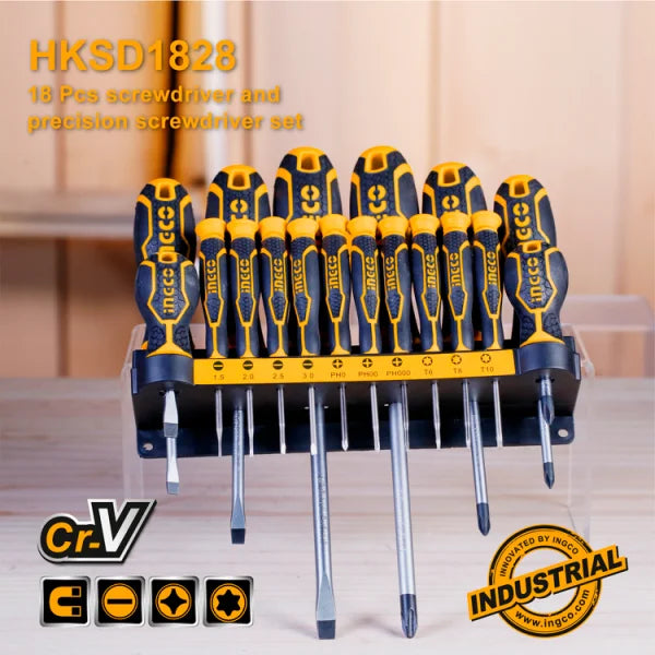 INGCO - 18 Pcs screwdriver and precision screwdriver set HKSD1828