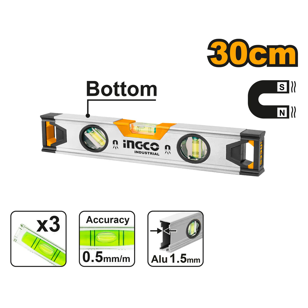 INGCO - Spirit level with powerful magnets 30cm HSL38030M