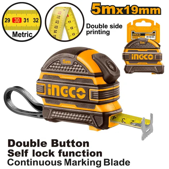 INGCO - Steel measuring tape 5*19mm HSMT08519