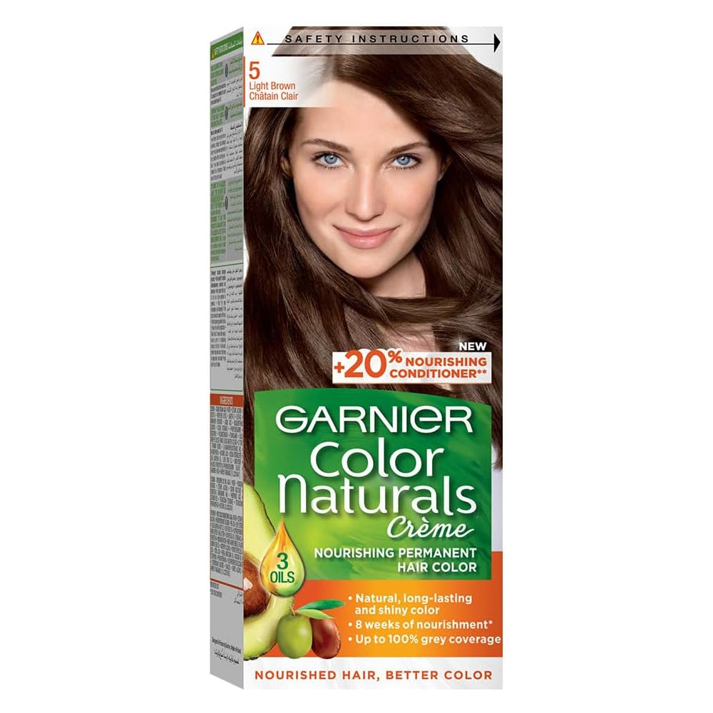 GARNIER - HAIR COLOR - Naturals Creme - 5 LIGHT BROWN - Chantain Clair - 110ml (Imported)