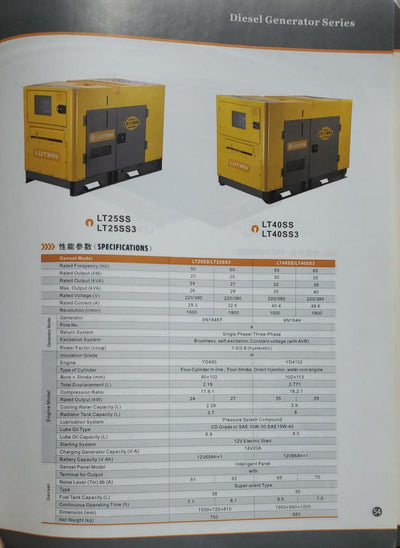 Lutian - 20KW - Super-Silent Type - Diesel Generators - Portable Generator (LT25SS)