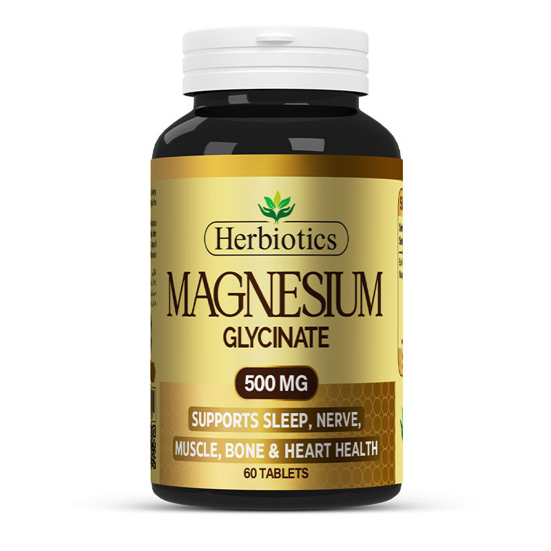 Herbiotics - Magnesium Glycinate - Supplement - 500 MG & 1000 MG - Muscle & Nerve Support