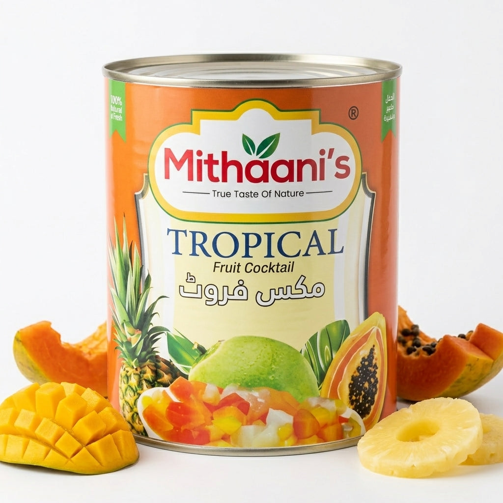 Mithaani's Tropical Fruit Cocktail in Heavy Syrup - 2840g Pack x 6 - Product of Thailand