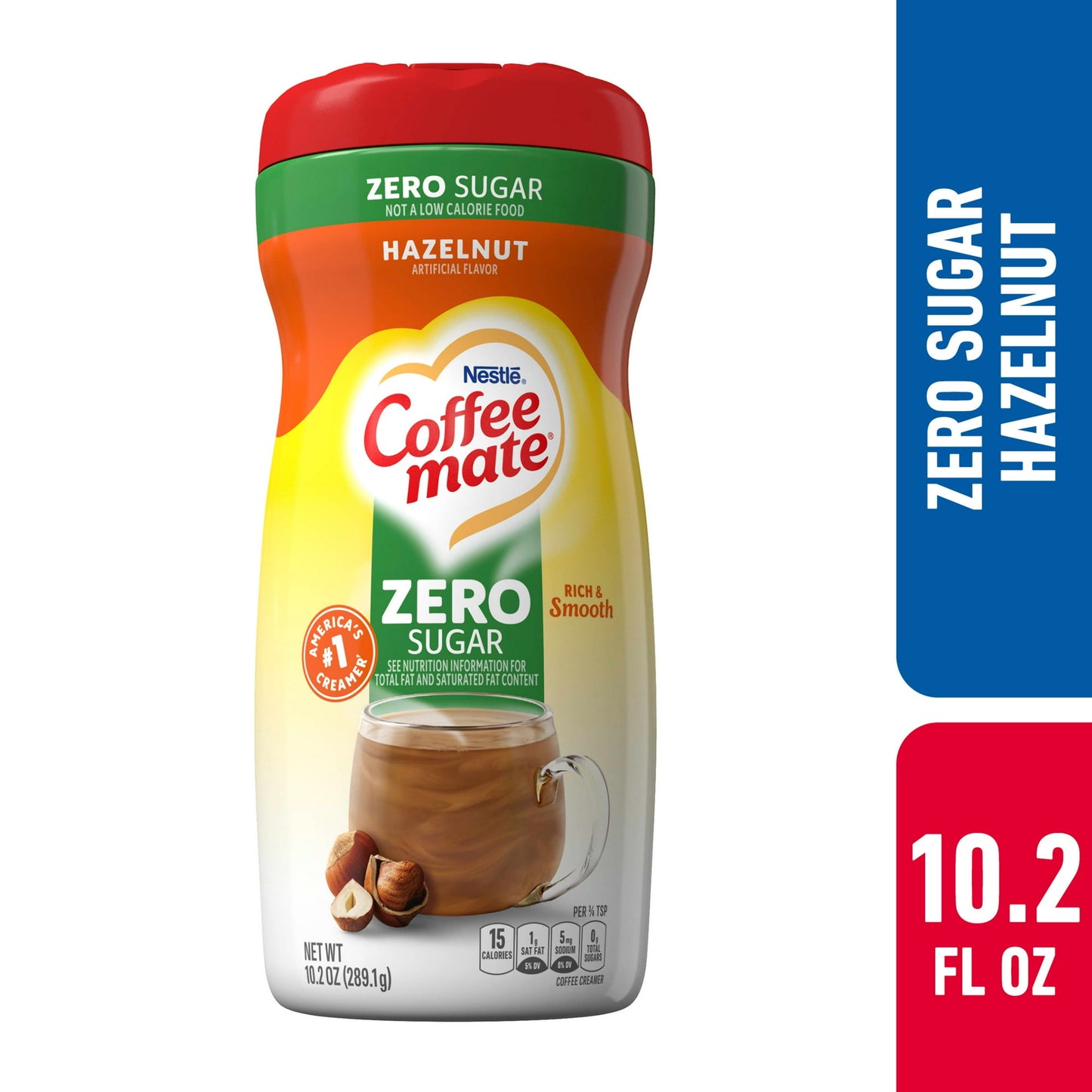 Nestle - Coffee Mate - Powder Coffee Creamer - Zero Sugar - Sugar Free - Hazelnut - 10.2 oz (289g)