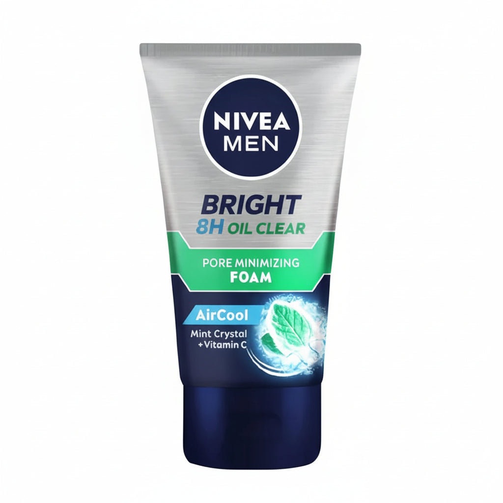 NIVEA MEN - BRIGHT - FACE WASH - 8H OIL CLEAR - PORE MINIMIZING FOAM - 100ml
