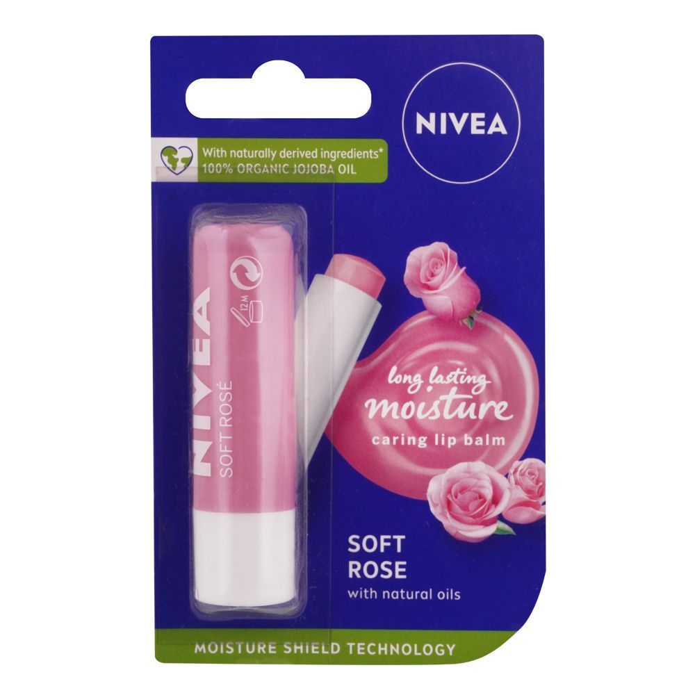 Nivea - Soft Rose - Caring Lip Balm - Long Lasting Moisture - 5ml