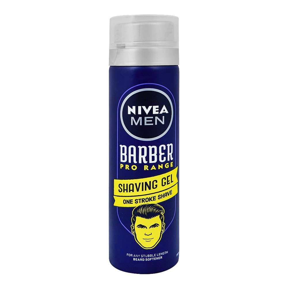 Nivea Men - Shaving Gel - Barber Pro Range - One Stroke Shave - Beard Softner - 200 ML
