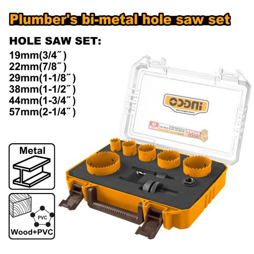 INGCO - 9 Pcs Plumber's bi- metal hole saw set AKH0091