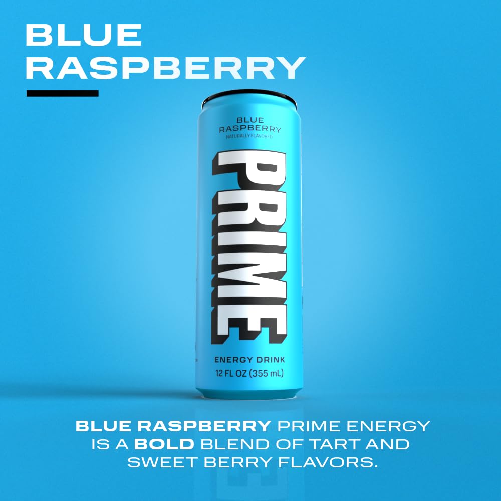 Prime Hydration - Blue Raspberry - Energy Drink - Zero Sugar - 330 ML (12 Pack)