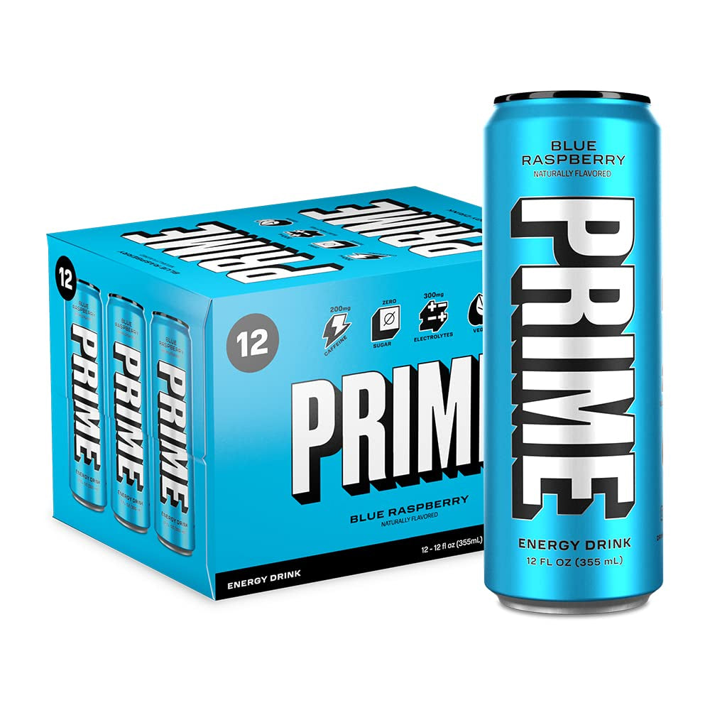 Prime Hydration - Blue Raspberry - Energy Drink - Zero Sugar - 330 ML (12 Pack)