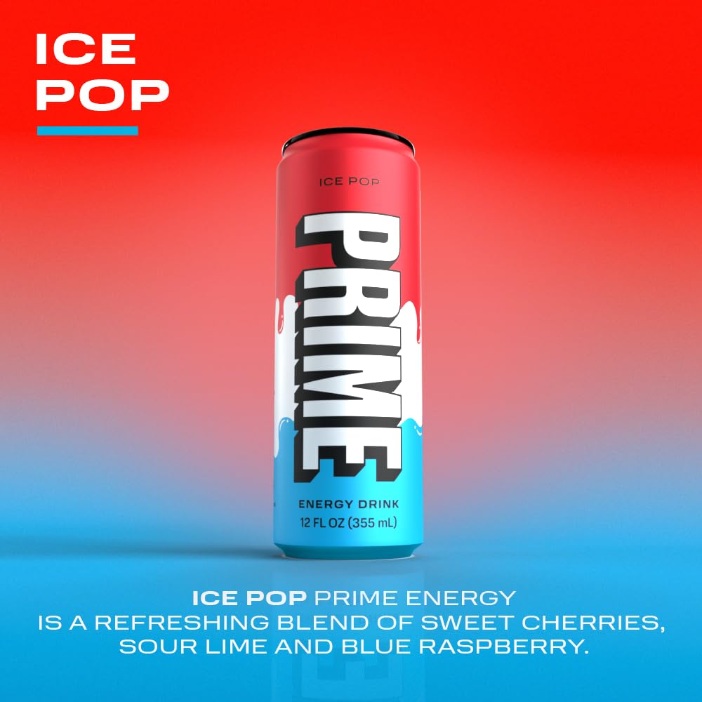 Prime Hydration - Energy Drink - Zero Sugar - Ice Pop - 330 ML (12 Pack)