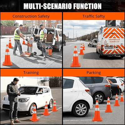 Traffic Cones - 28" - Flexible & Non-Breakable - Made In Pakistan