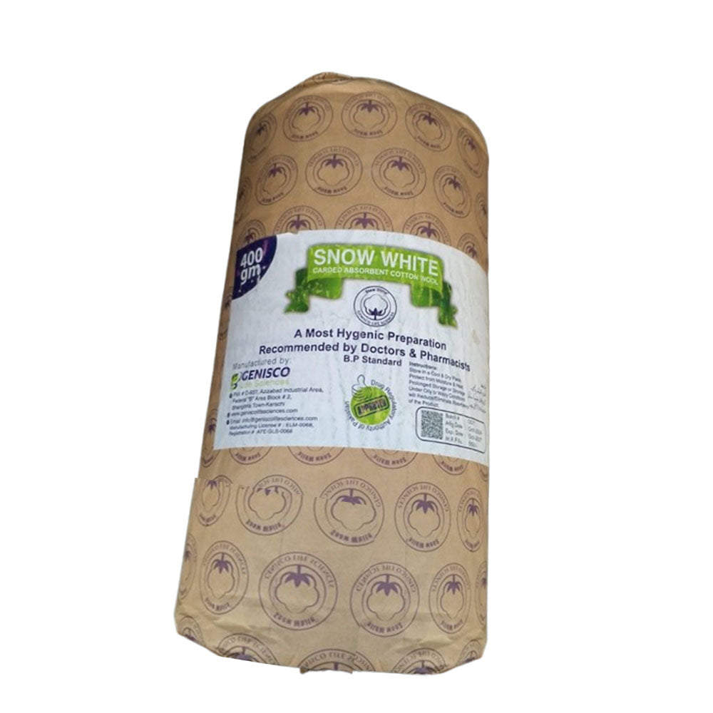 Snow White - Carded Absorbent Cotton Wool Roll - 400g