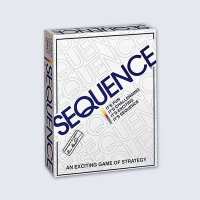 SEQUENCE- Pakistani Make - SEQUENCE Game with Folding Board, Cards and Chips - White