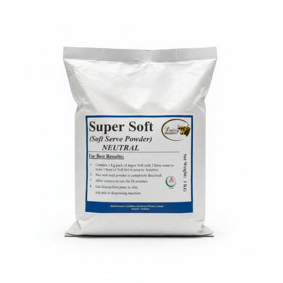 Super Soft soft serve powder package on a white background