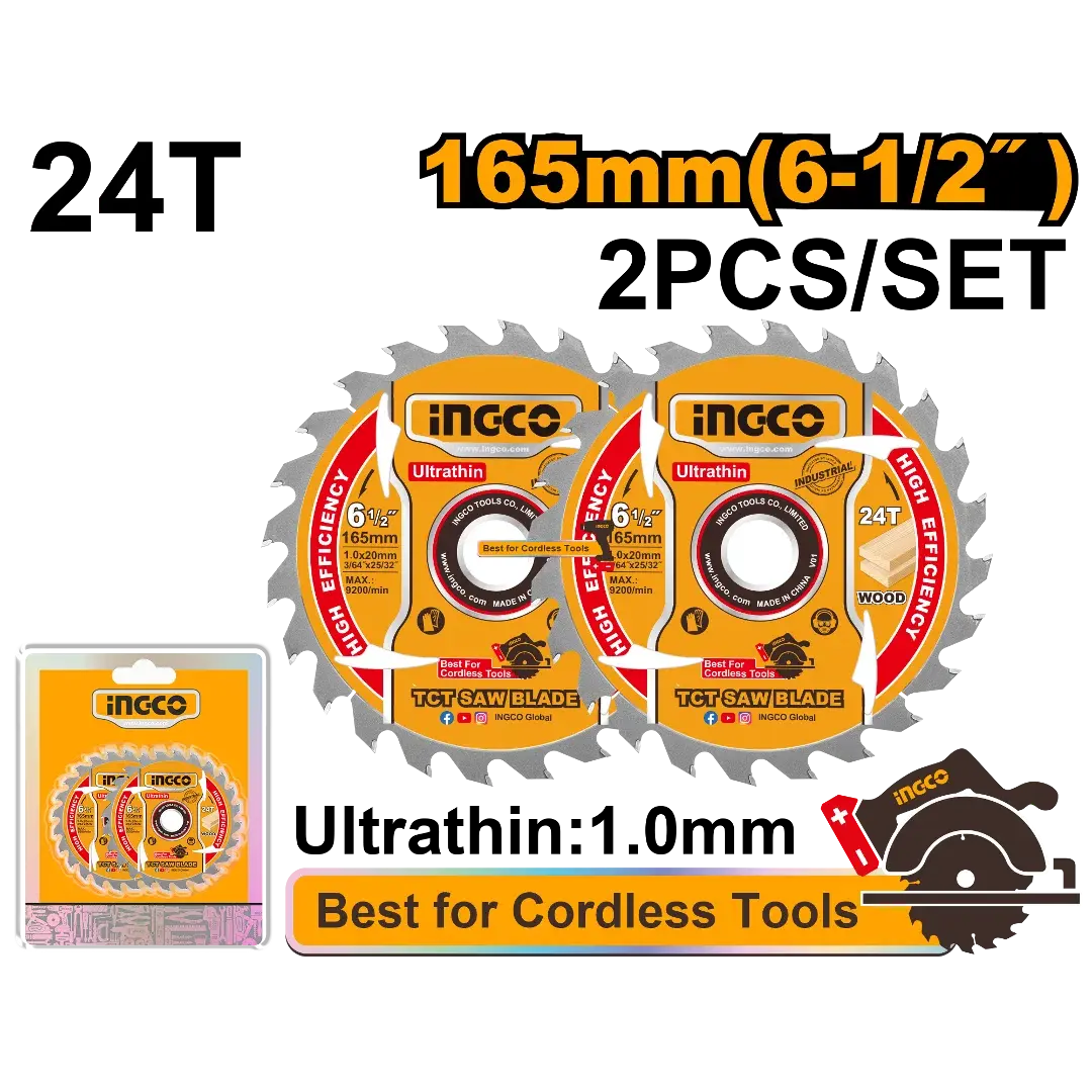 INGCO - Ultra-thin TCT saw blade set TSB1653