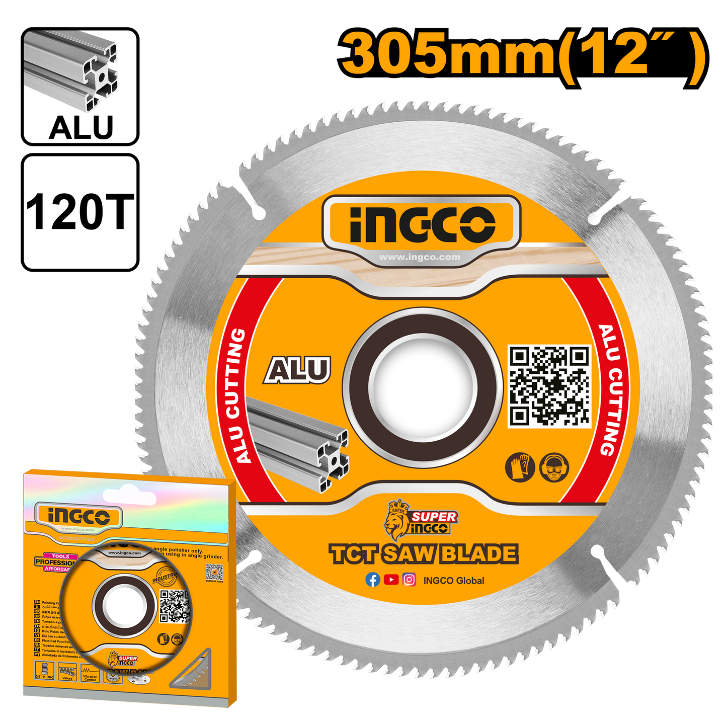INGCO - TCT saw blade for aluminum 305mm TSB3305212