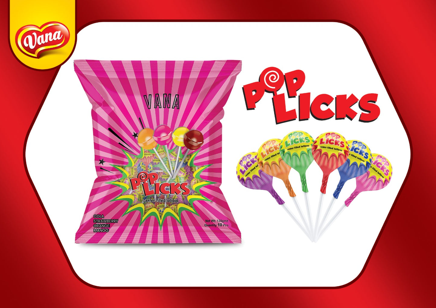 VANA - PopLick's - 160gm - (10 Pieces Pouch) - 24 CT