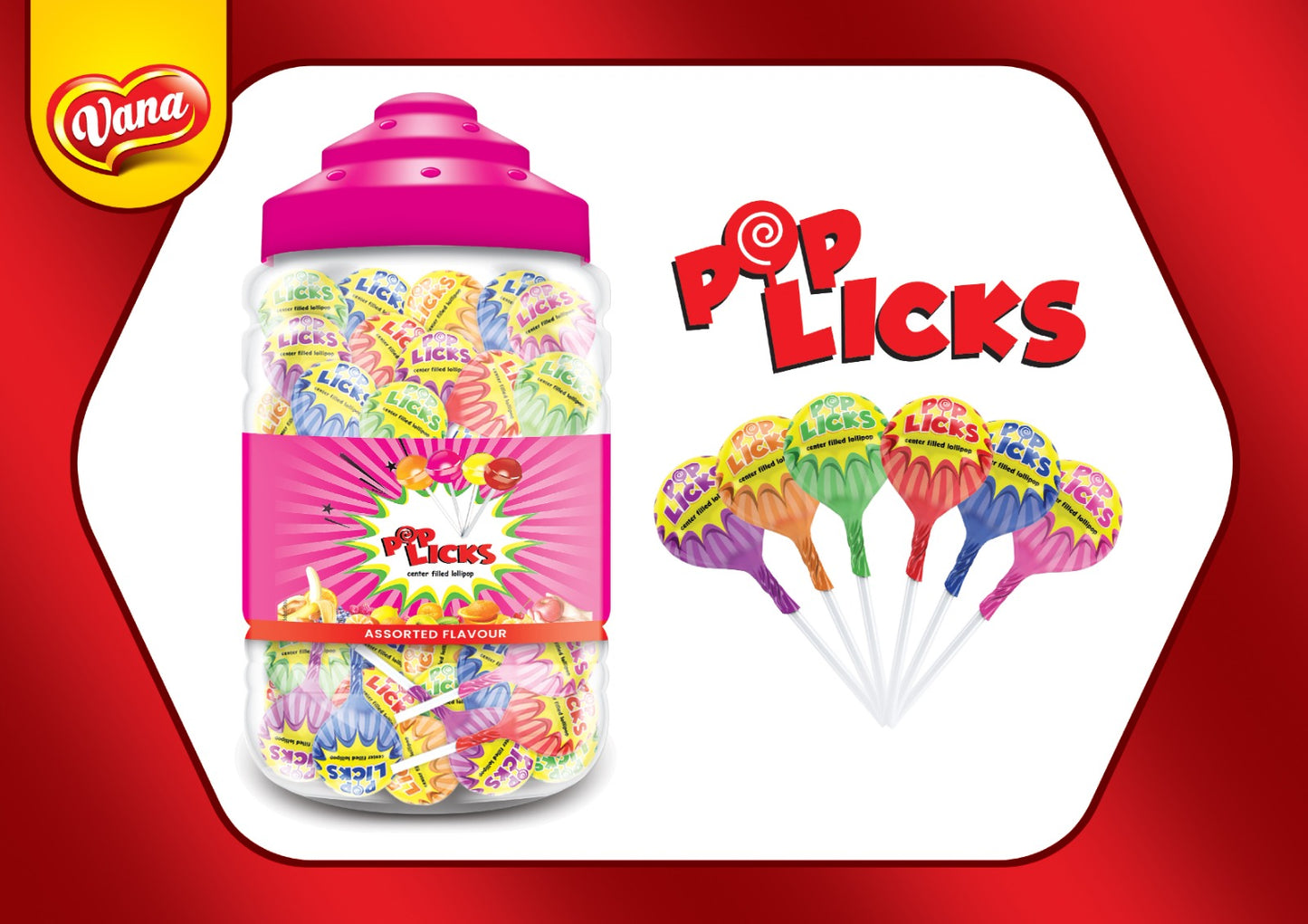 VANA - PopLick's - 1600gm - (100 Pieces Jar) - 12 CT