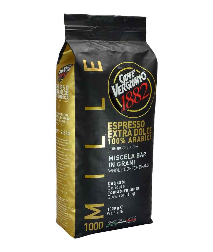 Vergnano - 1000% - Mille - Extra Dolce - Coffee Beans - 100% Arabica - 1kg
