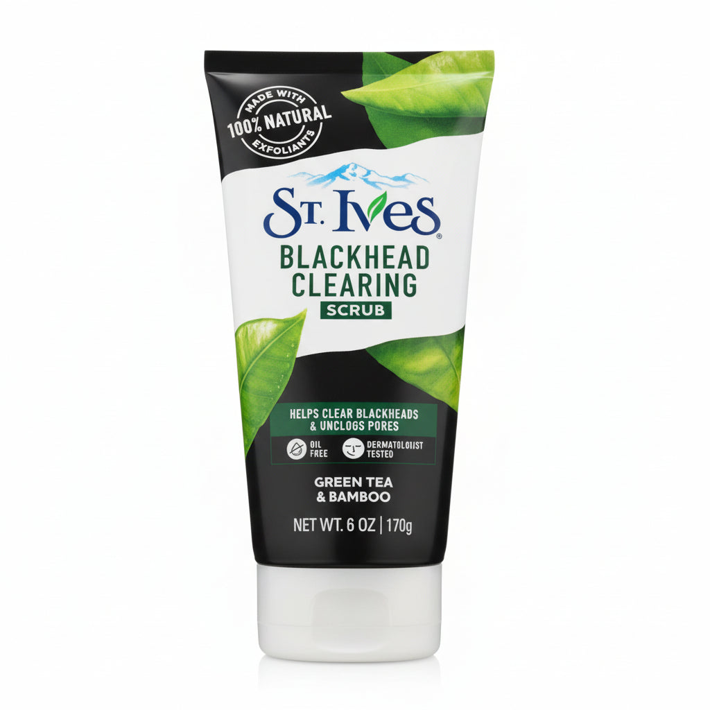 St. Ives - BLACKHEAD CLEAING SCRUB - GREEN TEA & BAMBOO - 170g - 6 pcs box packing - USA