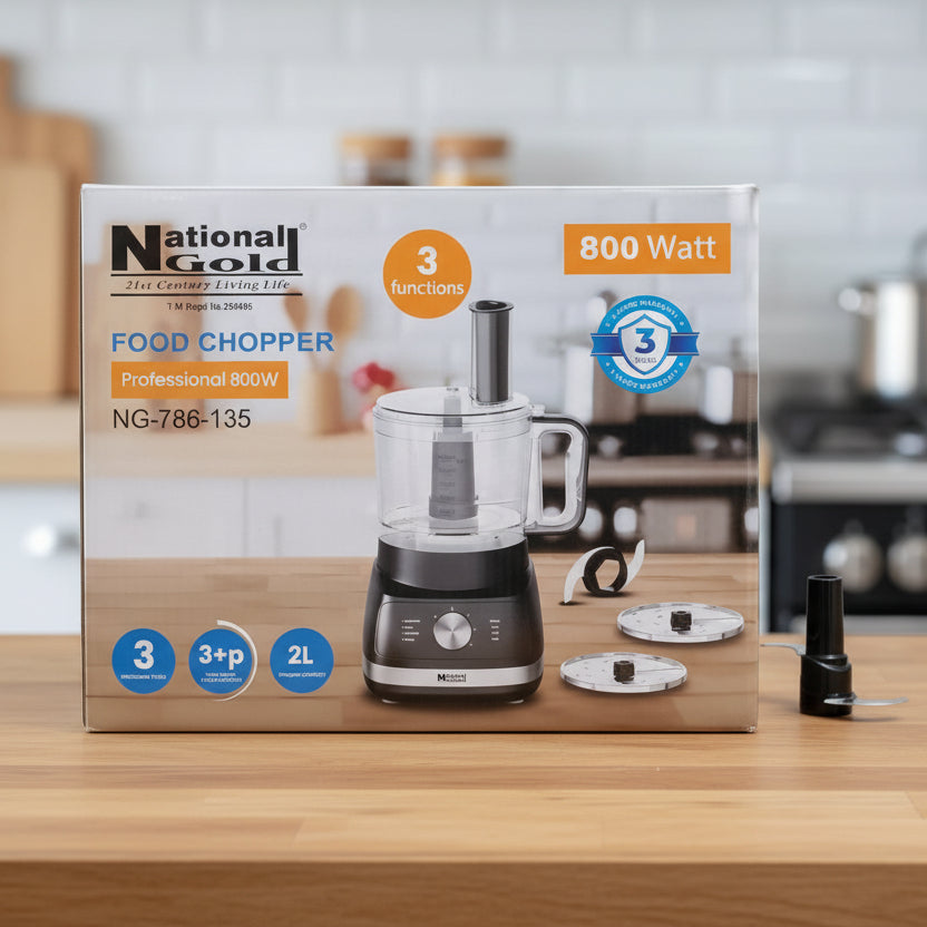 National Gold (NG) - Food Chopper - 2L - 800W - BLACK - NG786-135