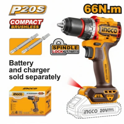 INGCO - Compact Brushless Cordless Drill - Item No. CDLI 206681 Industrial