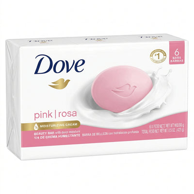 Dove - Soap Bar - PINK ROSA - 6 Bars Pack - 3.75 X 6 = 22 oz