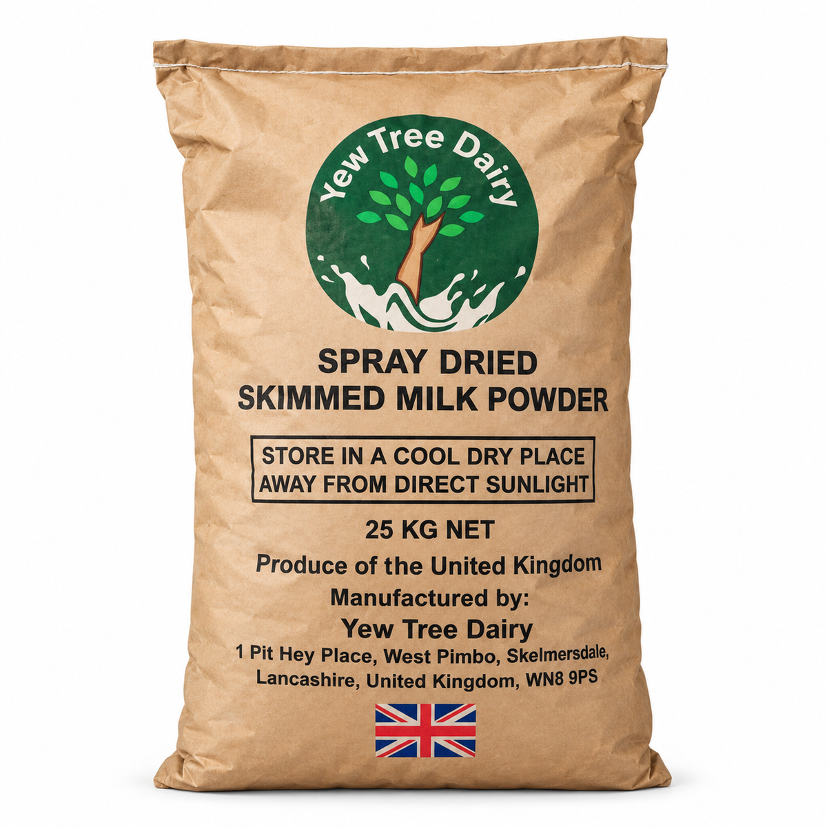 Yew Tree Dairy Spray Dried Skimmed Milk Powder 25kg – UK Origin