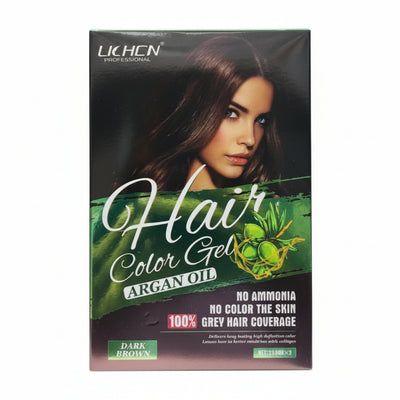 LICHEN Professional - HAIR COLOR GEL - DARK BROWN - 250 ml X 2