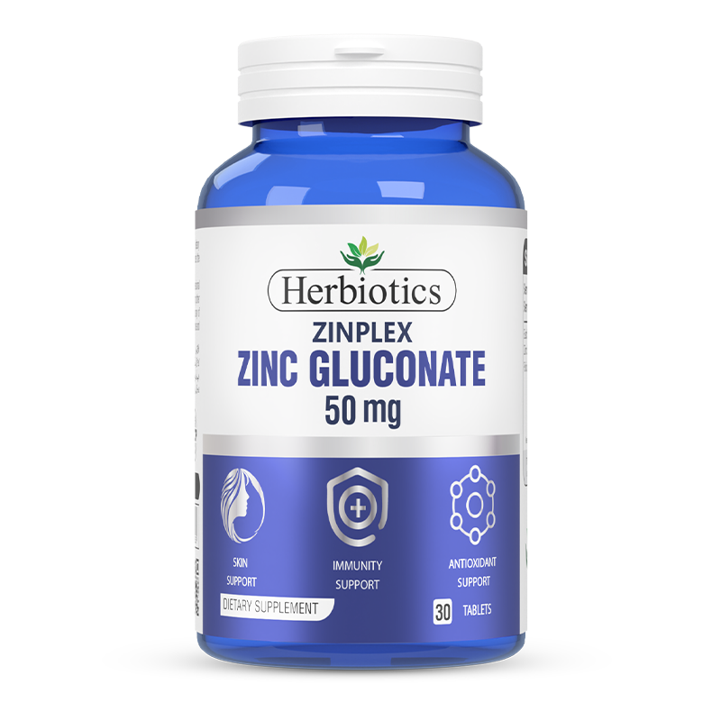 Herbiotics - Zinplex - Supplement - 50MG - Zinc Gluconate