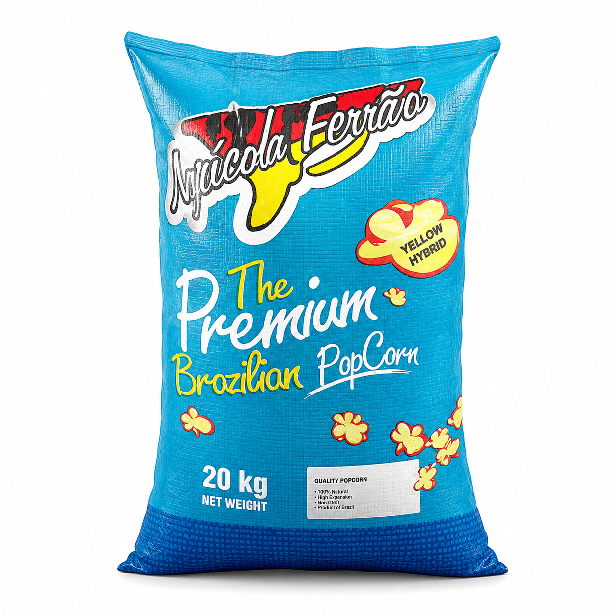 Agricola Ferrão - Premium Brazilian Popcorn Yellow Hybrid Corn – 20 KG