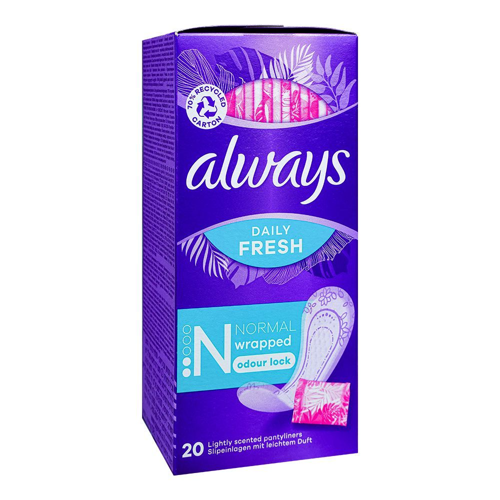 always - DAILY FRESH - Sanitary Panty Liners - 20 Count