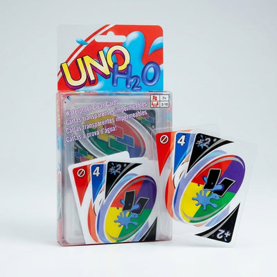 UNO H2O Waterproof Clear Card Game – Durable, Splash-Proof Family Board Game (2-10 Players)