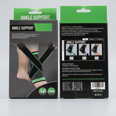 Adjustable Compression Ankle Support Brace – Breathable Sports Compression Sleeve for Joint Protection & Injury Recovery