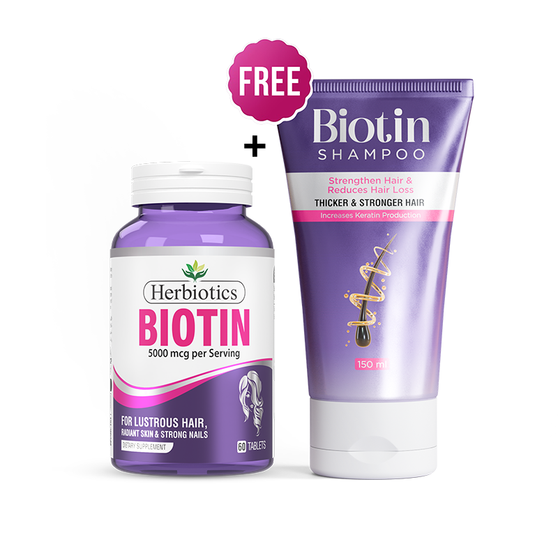 Herbiotics - Biotin Hair Strengthening Duo - Bundle - Set - Free Shampoo Offer