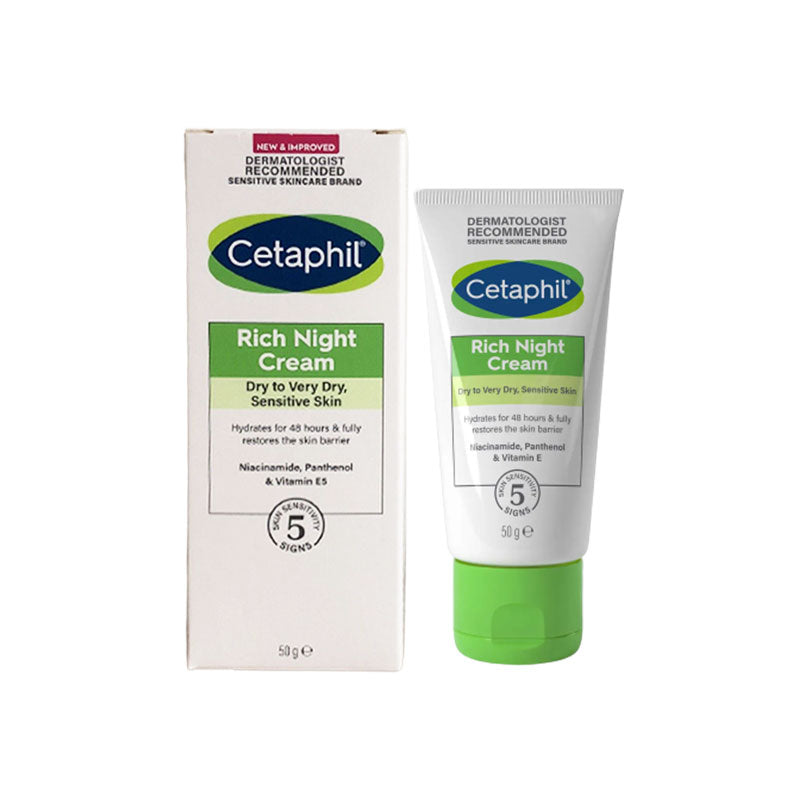 Cetaphil - Rich Night Cream - Face Cream - For Dry To Sensitive Skin Types - 50g