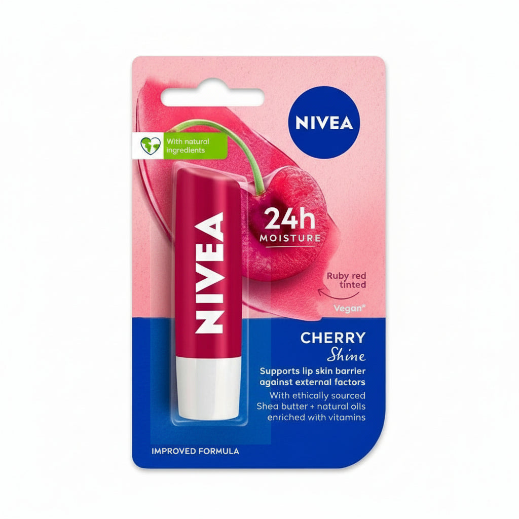 NIVEA - LIP BALM - CHERRY SHINE ( Ruby Red Tinted ) - 4.8gm