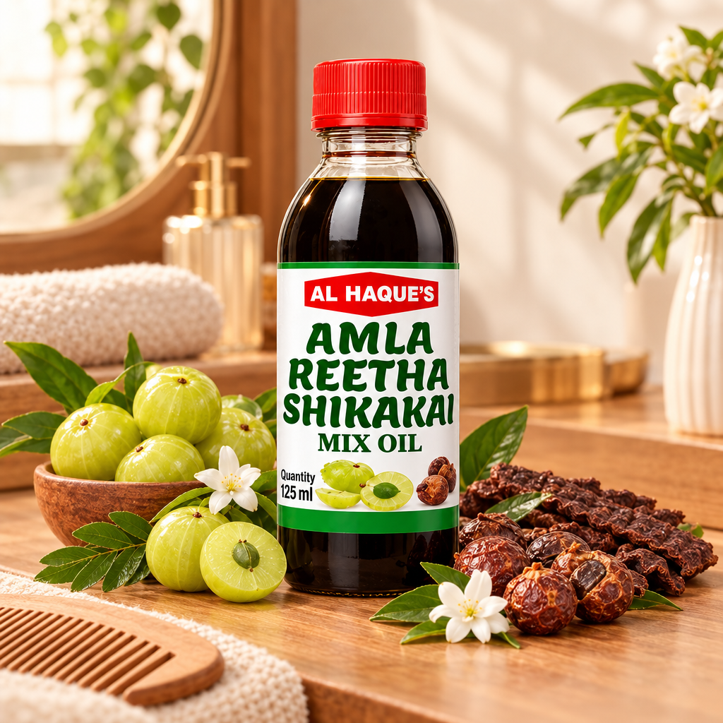 Al Haques - Amla Reetha Sekakai oil 125ml (6 bottles)