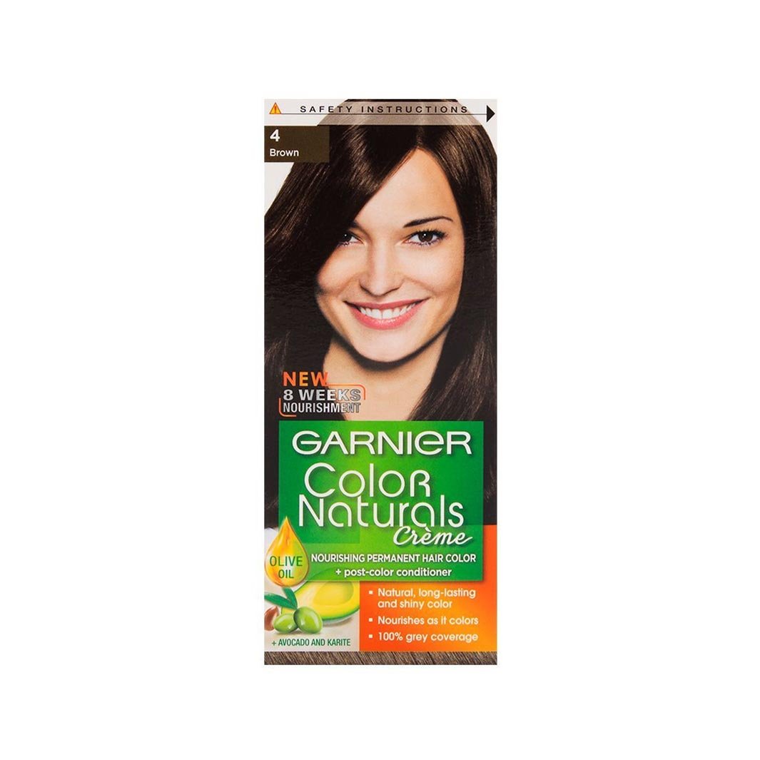 GARNIER - HAIR COLOR - Naturals Creme - 4 BROWN Chatain - 110 ml (Imported)