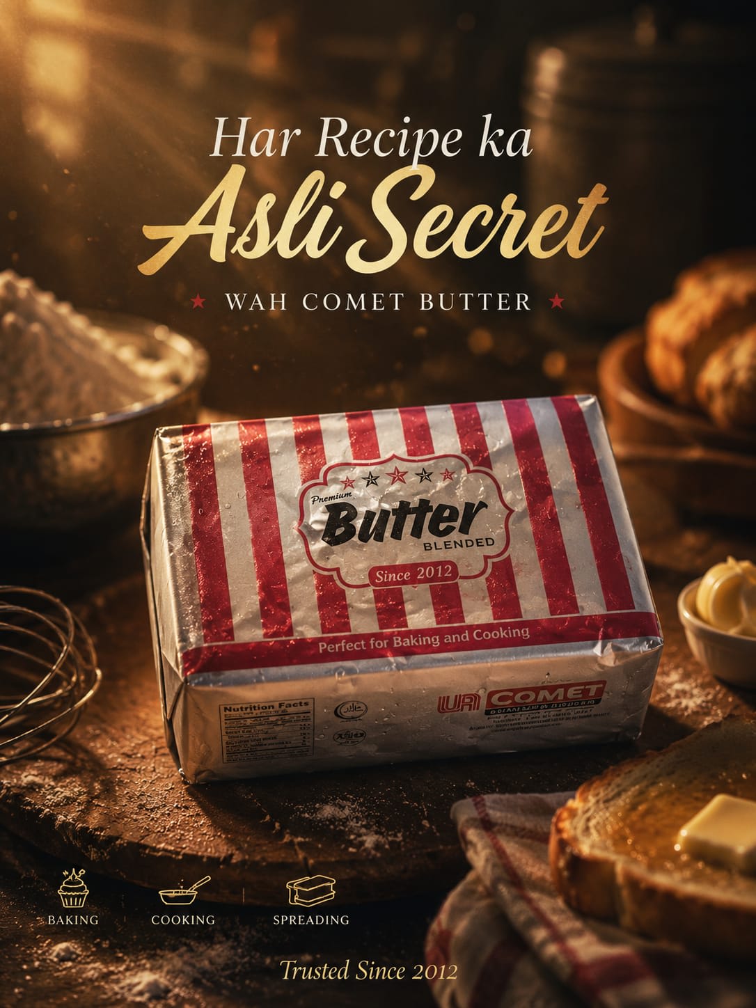 Premium Butter 1KG Block by Comet Food