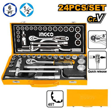 INGCO - 24 Pcs 1/2" socket set HKTS0243