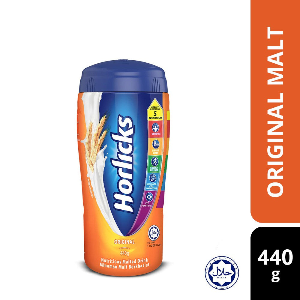Horlicks - Original - Nutritious Malted Drink Powder - Imported - 440 GM