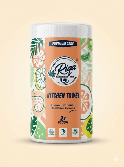 Riqa Premium Care Kitchen Towel Roll – 2x Tough & Ultra Absorbent Paper Towels