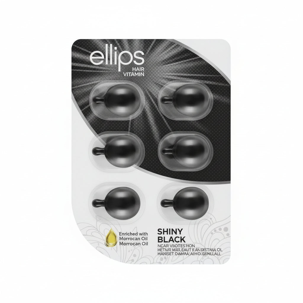 ellips - HAIR VITAMIN - SHINY BLACK - 1ml X 6 Capsules Blister