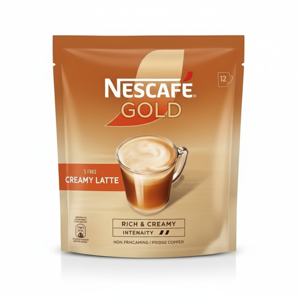 NESCAFE - GOLD - 3 IN 1 Creamy Latte - Premix Instant Coffee - 24 Pouches - Each Pouch 12 Sachets - Each Sachet 31g = Each Pouch 372g