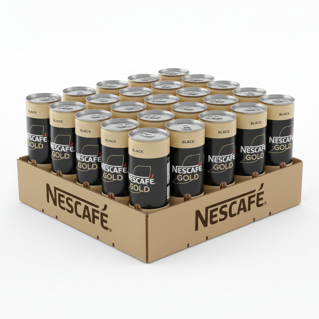 NESCAFE - GOLD - BLACK - Coffee Drink - 24 Cans Pack - Each Can 240ml