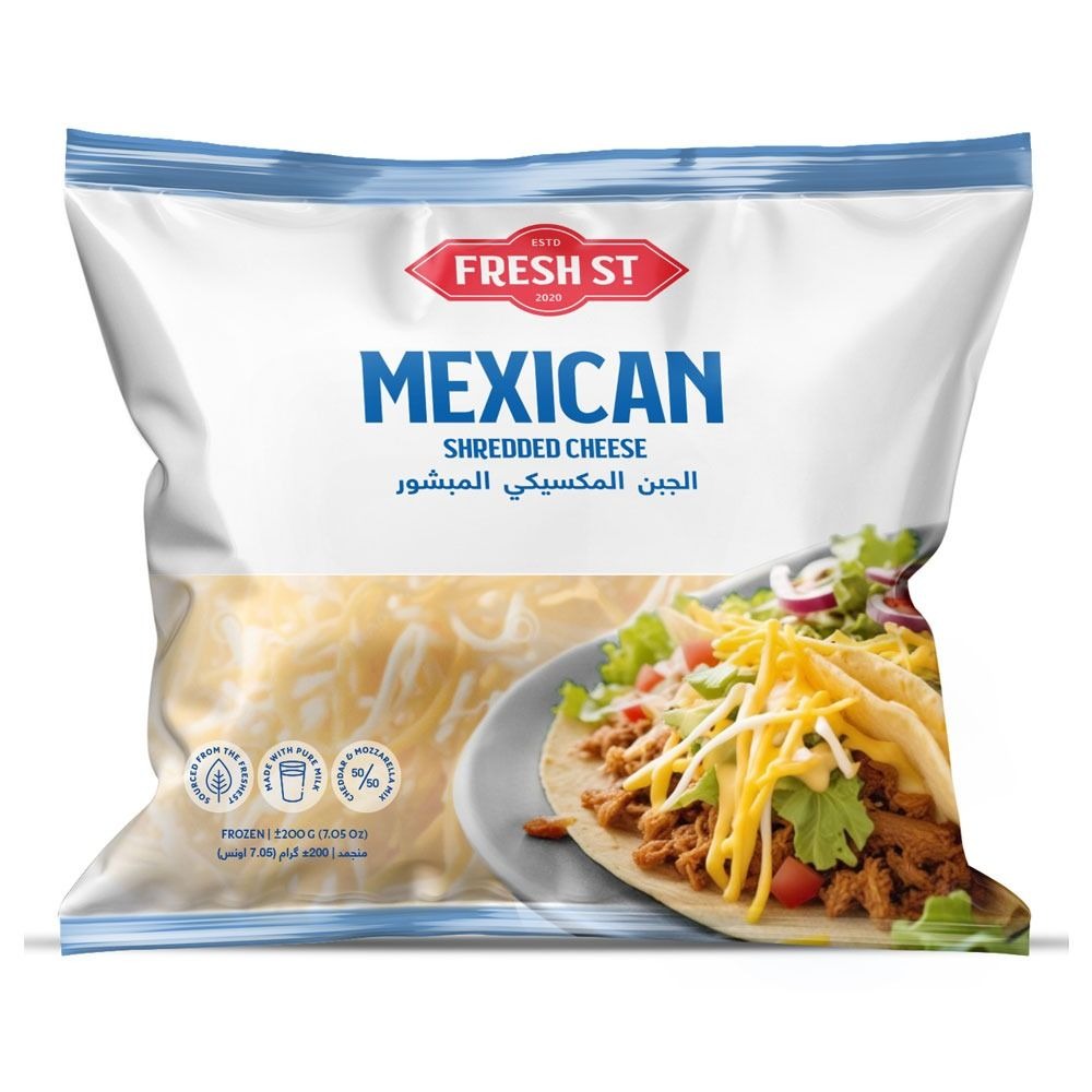 Fresh St - Mexican Shredded Cheese - Dairy - Shredded Bag - 200g - Taco / Fajita Melting Blend